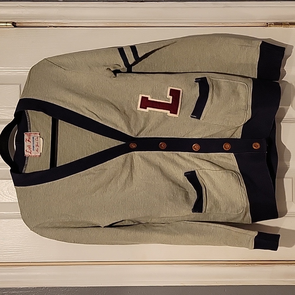Left Field NYC Men's Collegiate Buttoned Sweater